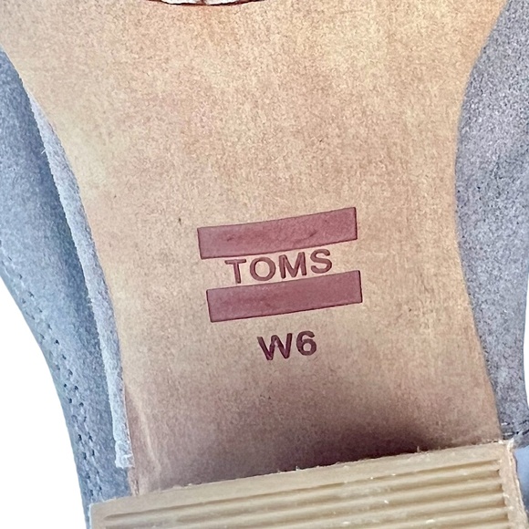 TOMS Women's Elba Desert Taupe Peep Toe Mule Heel Lace Ankle Shootie size 6 - Picture 14 of 15